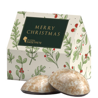 Präsent "Haus" mit 4 WEISS Lebkuchen Mini