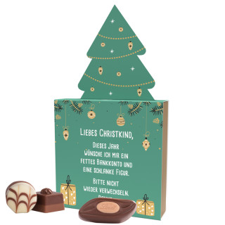 Werbeschuber "Tannenbaum" mit 9 Lindt Mini Pralinés