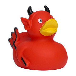 Quietsche-Ente Teufel, rot, 8,0 cm