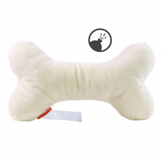 Hundespielzeug Knochen mit Quietschfunktion, creme, one size