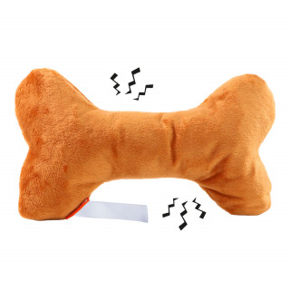 Hundespielzeug Knochen mit Knisterfunktion, braun, one size