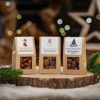 Weihnachts-Edition - Mini Faltschachtel - Trüffelmandeln mit Kakao