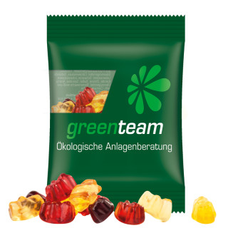 Minitüte 15 g, kompostierbare Folie transparent, Trolli Fruchtgummibären, 30 % Fruchtsaftqualität