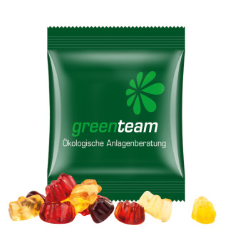 Minitüte,10 g, kompostierbare Folie weiß, Trolli Fruchtgummibären, 30% Fruchtsaftqualität Exquisit