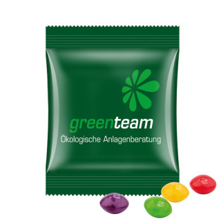 Minitüte 10 g, kompostierbare Folie weiß, Skittles Fruits Kaubonbons