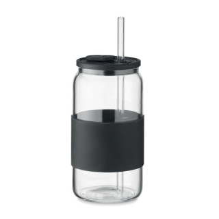 BOROSIP Trinkglas Borosilikat 550ml, schwarz