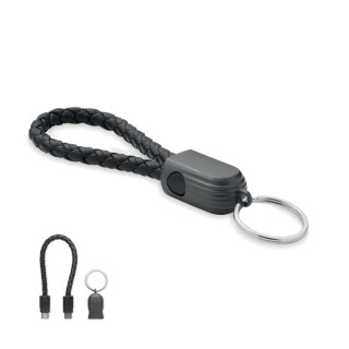 FAULETI LOOP 60W Schlüsselring-Ladekabel, schwarz