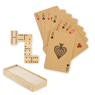 DOMI&CARDS Domino- und Spielkarten-Set, holz