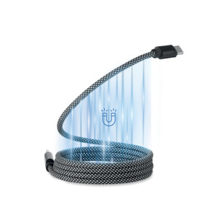 BRAID Magnetisches Kabel RPET, weiß/schwarz