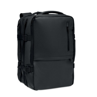 XJUST Erweiterbarer RPET-Rucksack, schwarz