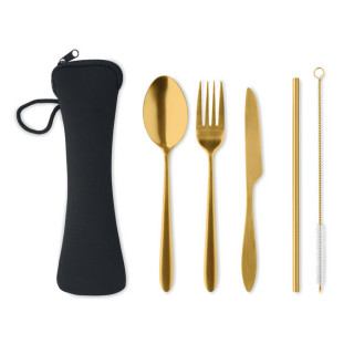 5 SERVICE Besteck-Set Edelstahl, golden