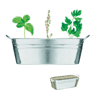 MIX SEEDS Zink-Pflanzkübel, mattsilber