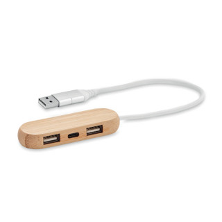 VINA C 3 Port 2.0 USB Hub, holz