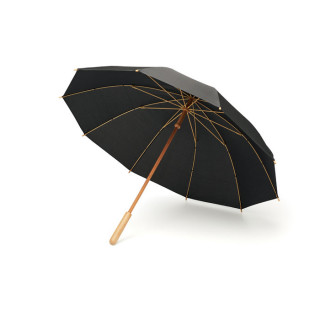 TUTENDO 23,5" RPET/Bambus Regenschirm, schwarz