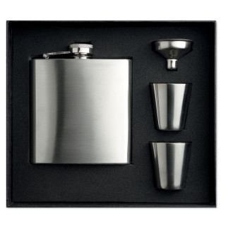 SLIMMY FLASK SET Flachmann, mattsilber