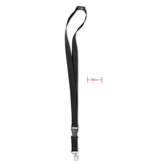 LANY Lanyard mit Karabiner 20mm, schwarz