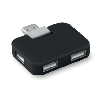 SQUARE 4 Port USB Hub, schwarz