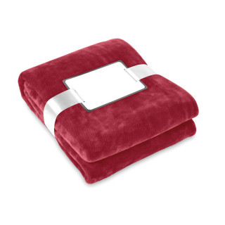 DAVOS Flanell Fleece-Decke, bordeaux