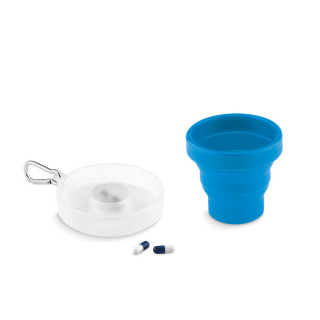 CUP PILL Faltbarer Silikon Becher, blau