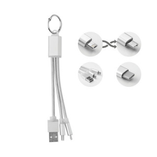 RIZO Schlüsselring mit Kabel-Set, silber