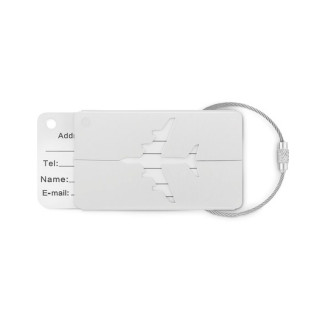 FLY TAG Kofferanhänger aus Aluminium, mattsilber