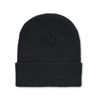 POLO RPET Beanie mit Umschlag RPET, schwarz