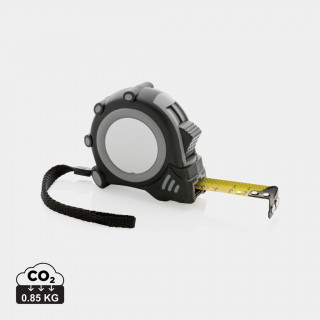 Grip 5m/19mm Maßband aus RCS recyceltem Kunststoff, grau, schwarz
