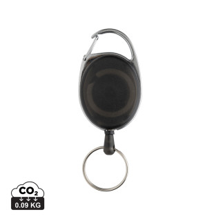 Roller-Clip-Schlüsselanhänger aus RCS recyceltem ABS, schwarz