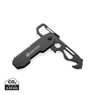 Gear X faltbares EDC-Werkzeug mit Karabinerhaken, schwarz
