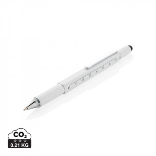 5-in-1 Aluminium Tool-Stift, weiß