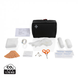 Erste-Hilfe-Set in RCS recycelter Nubuk-PU Tasche, schwarz