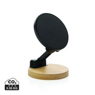 Magmount Telefonständer aus RCS rec. Kunststoff und Bambus, schwarz, braun