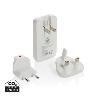 Fluxo flaches RCS 65W GaN-Ladegerät mit Stecker-Adaptern, weiß