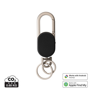 Schlüsselanhänger Keyfinder mit weltweiter Ortung und USB-C, schwarz, grau