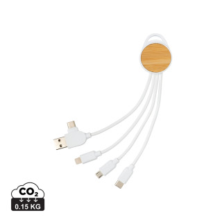rundes Ontario 6-in-1 Kabel aus RCS recyceltem Kunststoff, weiß