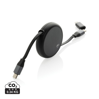 Terra ausziehbares 240W 2-in-1 Kabel aus RCS rec. Aluminium, schwarz