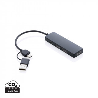 RCS recycelter USB-Hub mit Dual-Input, schwarz