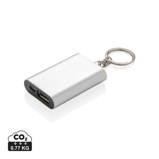 1.000 mAh Schlüsselanhänger Powerbank, silber