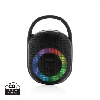 Lightboom 5W Clip-Lautsprecher aus RCS recyceltem Kunststoff, schwarz