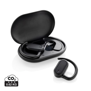 Fitsound TWS-Ohrhörer aus RCS recyceltem Kunststoff, schwarz