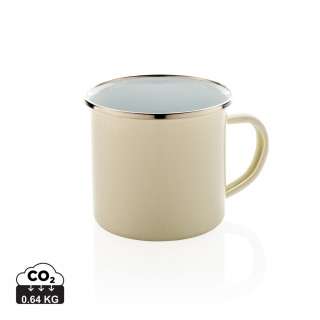 Vintage Emaille Becher, weiß