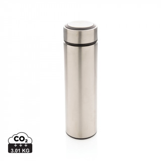 Vakuum Stainless Steel Flasche mit gebürstetem Metalldeckel, silber