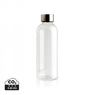 Auslaufsichere Trinkflasche mit Metalldeckel, transparent