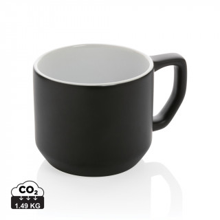Moderne Keramiktasse, 350ml, schwarz, weiß