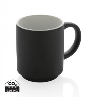 Stapelbare Keramiktasse, 180ml, schwarz
