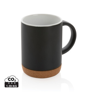 Keramikbecher mit Korkboden, 280ml, schwarz