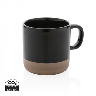 Becher aus glasiertem Keramik, 360ml, schwarz