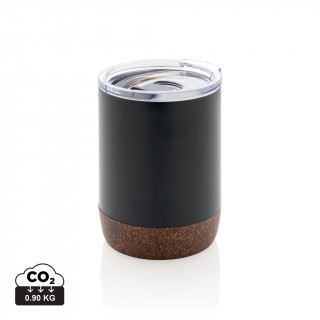 Kleine Vakuum-Kaffeetasse aus RCS rSteel & Kork, schwarz