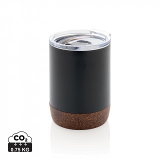 Kleine Vakuum-Kaffeetasse aus RCS rSteel & Kork, schwarz