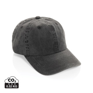 BEAU AWARE™ Washed 6-Panel Kappe aus 270gr/m² Baumwolltwill, schwarz